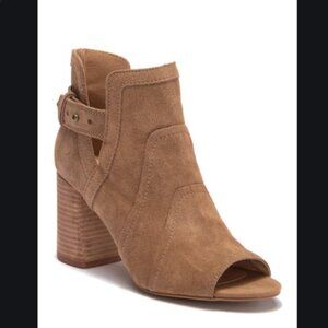 Joe's Jeans Cassia Ankle Boots Blocked Heel - Tan suede